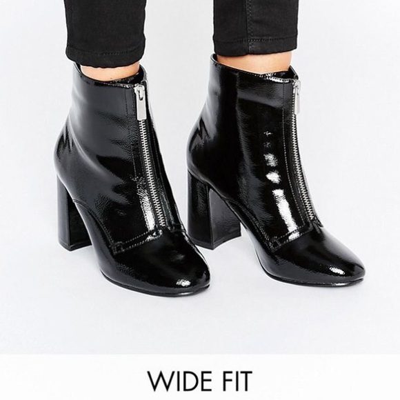 asos black patent boots